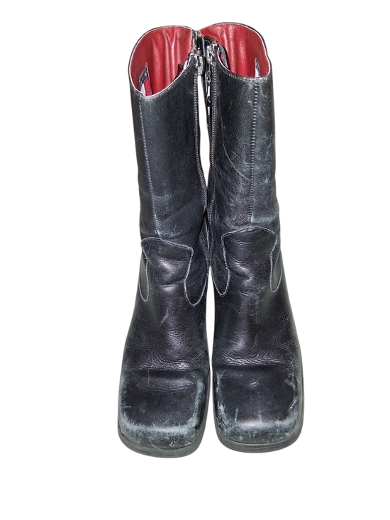 Tommy Hilfiger Shoes - VINTAGE 90S Tommy Hilfiger Black Boots with Red Interior